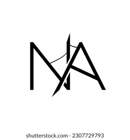 Initial letter NA logo design