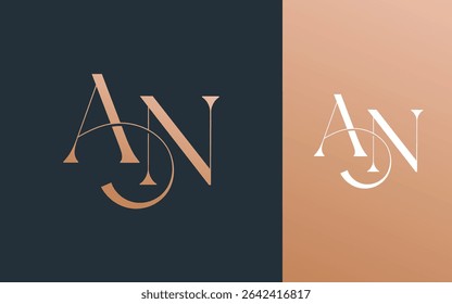 Initial letter AN NA logo design vector illustration for couple, wedding, and business