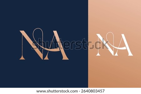 Initial letter NA AN logo design vector illustration for couple, wedding, and business