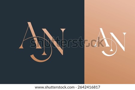 Initial letter AN NA logo design vector illustration for couple, wedding, and business