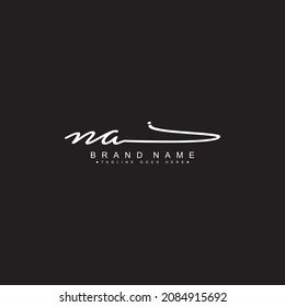 Initial Letter NA Logo - Handwritten Signature Logo