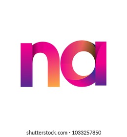 Initial Letter NA Logo Lowercase, magenta and orange, Modern and Simple Logo Design.