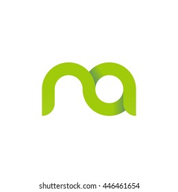 initial letter na modern linked circle round lowercase logo green