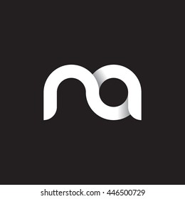 initial letter na modern linked circle round lowercase logo white black