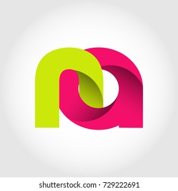 Initial Letter NA Rounded Lowercase Logo. Logo template. 