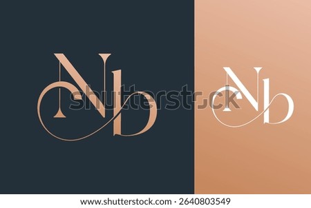 Initial letter NB BN logo design vector illustration for couple, wedding, and business