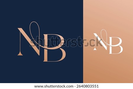 Initial letter NB BN logo design vector illustration for couple, wedding, and business