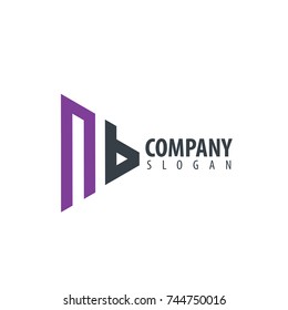 Initial Letter NB Linked Triangle Design Logo