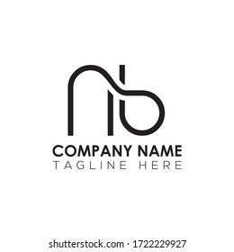 Plantilla de vectores de diseño de logotipo NB de carta inicial. Diseño del logotipo de la carta de Creative Abstract NB