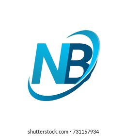 initial letter NB logotype company name colored blue swoosh design concept. vector logo for business and company identity.