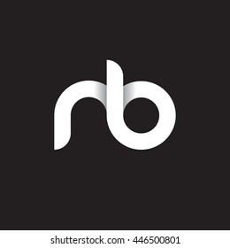 initial letter nb modern linked circle round lowercase logo white black