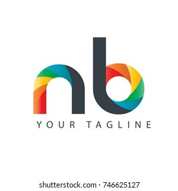 Initial Letter NB Rounded Design Logo