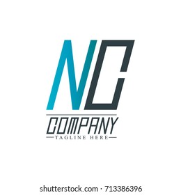 Initial Letter NC Design Logo Template