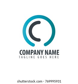 Initial Letter NC Design Logo