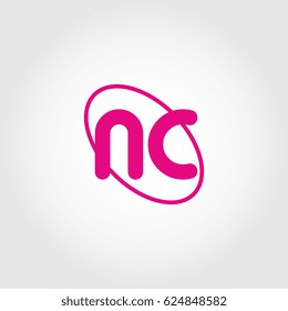 initial letter nc logo pink on white background