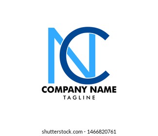 Initial Letter NC Logo Template Design