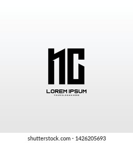 Initial letter NC minimalist art logo vector