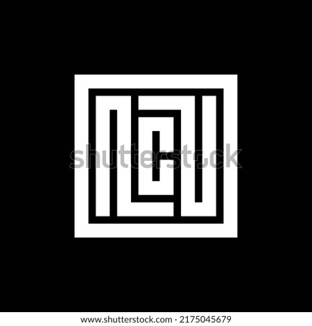 Initial letter NCU logo icon design template elements
