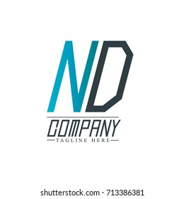 Initial Letter ND Design Logo Template