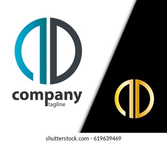 Initial Letter ND With Linked Circle Logo