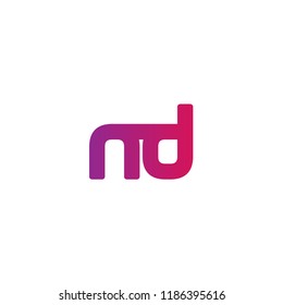 Initial Letter ND Linked Logo Design in Purple Colored
