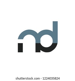 Initial letter ND linked round lowercase logo