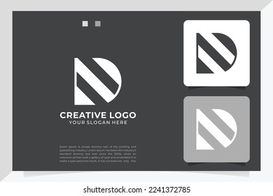 Initial Letter ND Logo Design Vector Template