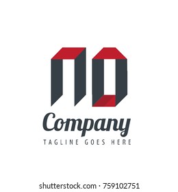 Initial Letter ND Logo With Ribbon Style