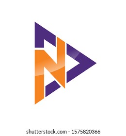 Initial letter ND vector logo design.	
