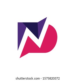Initial letter ND vector logo design.	

