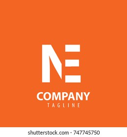 Initial Letter NE Design Logo