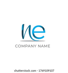 Letra inicial Nuevo logotipo de círculo vinculado Elemento de plantilla de diseño de icono azul