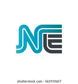 Initial Letter NE Linked Design Logo