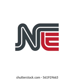 Initial Letter NE Linked Design Logo