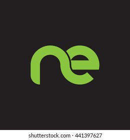 initial letter ne linked round lowercase logo green