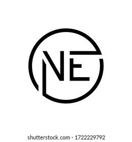 Plantilla de vectores de diseño de logotipo NE de carta inicial. Diseño de logotipo de carta de resumen creativo NE