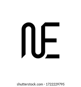 Plantilla de vectores de diseño de logotipo NE de carta inicial. Diseño de logotipo de carta de resumen creativo NE