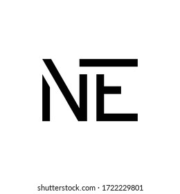 Plantilla de vectores de diseño de logotipo NE de carta inicial. Diseño de logotipo de carta de resumen creativo NE