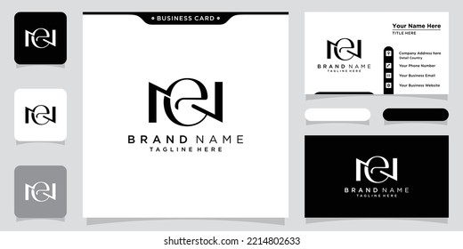 Initial Letter NE logo design template.