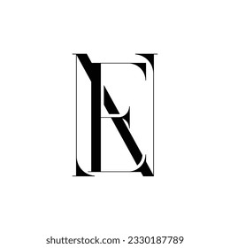Diseño creativo del logotipo de la letra inicial NE