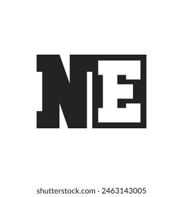 Letra inicial NE Plantilla de diseño de logotipo. Logotipo de NE