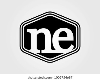Initial letter ne lowercase logo minimalist black