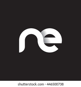 initial letter ne modern linked circle round lowercase logo white black