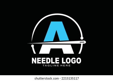 initial Letter A needle logo