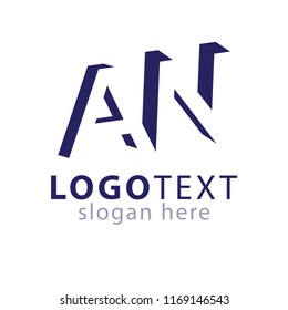 AN initial letter with negative space logo icon vector template
