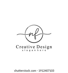Ursprünglicher Brief NF Kalligrafie handgeschriebenes Logo. Handgeschriebenes Alphabet in der Logo-Vorlage. Buchstaben und Alphabet für Ihr Logo-Design.