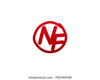 The initial letter NF handwritten logo