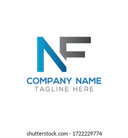 Initial Letter NF Logo Design Vector Template. Creative Abstract NF Letter Logo Design