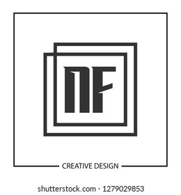 Initial Letter NF Logo Template Vector Design