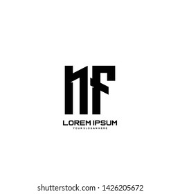 Initial letter NF minimalist art logo vector